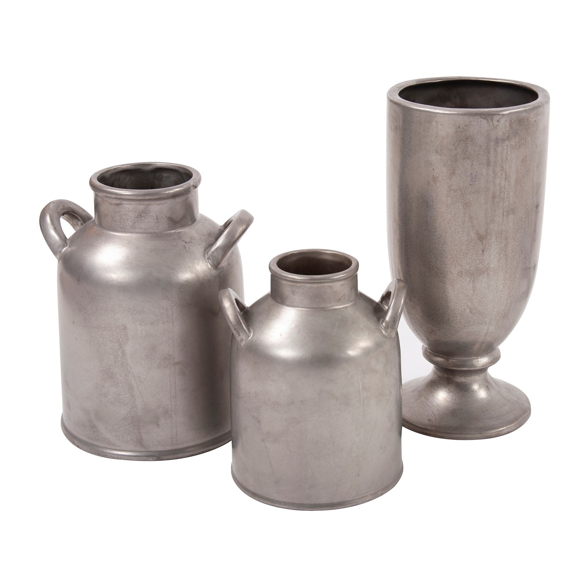 Country Silver Ceramic Vase