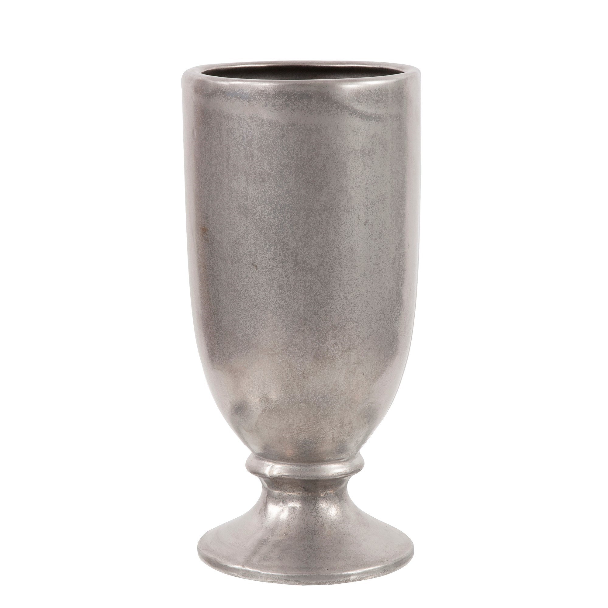 Country Silver Ceramic Vase