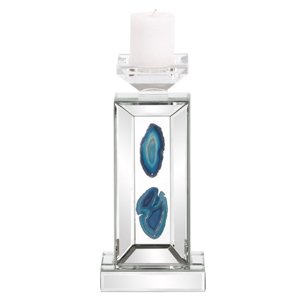 Turquoise Geode Candle Holder Small