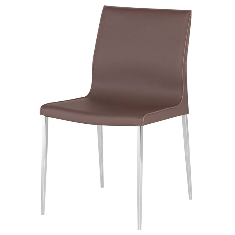 Colter Mink Dining Chair (Silver Legs)