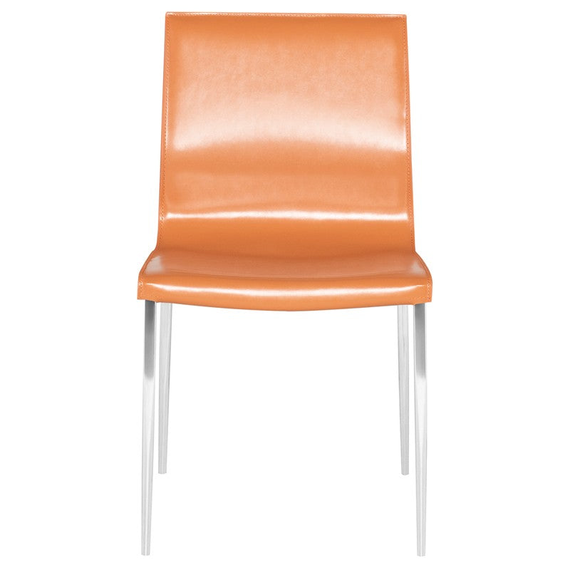 Colter Ochre Dining Chair (Silver Legs)