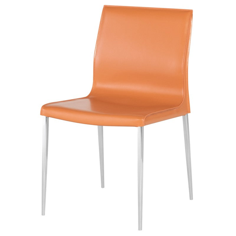 Colter Ochre Dining Chair (Silver Legs)