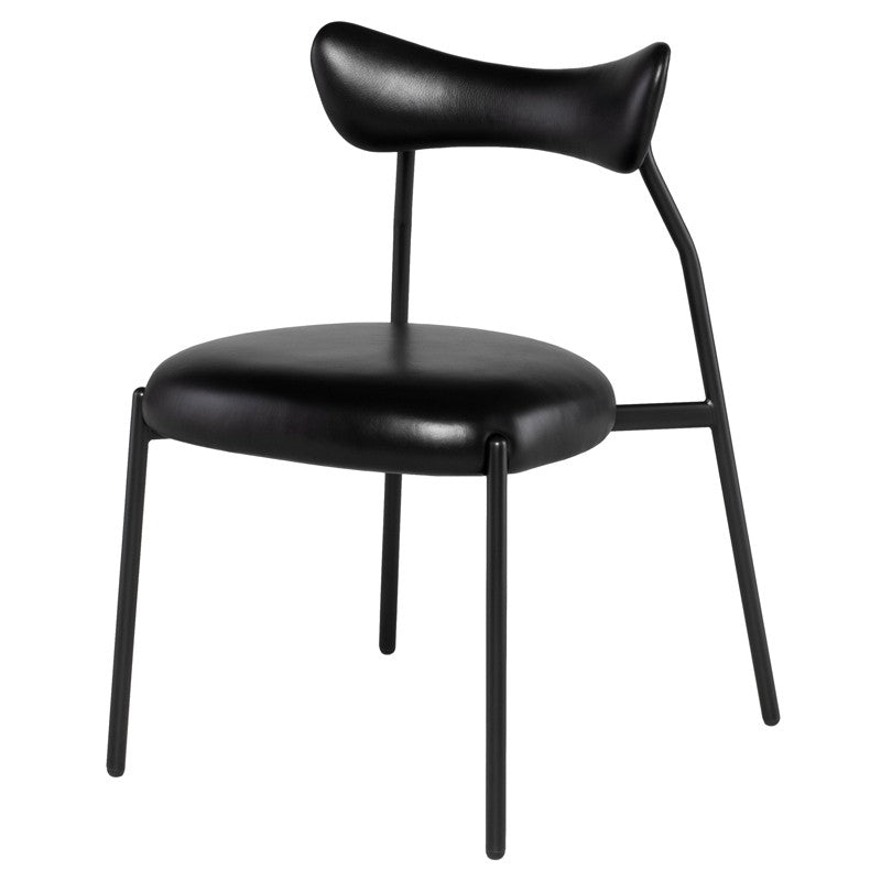 Dragonfly Black Leather Dining Chair