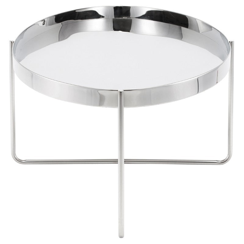 Gaultier Polished Stainless Steel Coffee Table