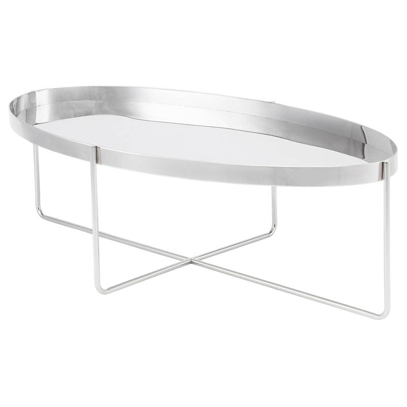 Gaultier Polished Stainless Steel Coffee Table