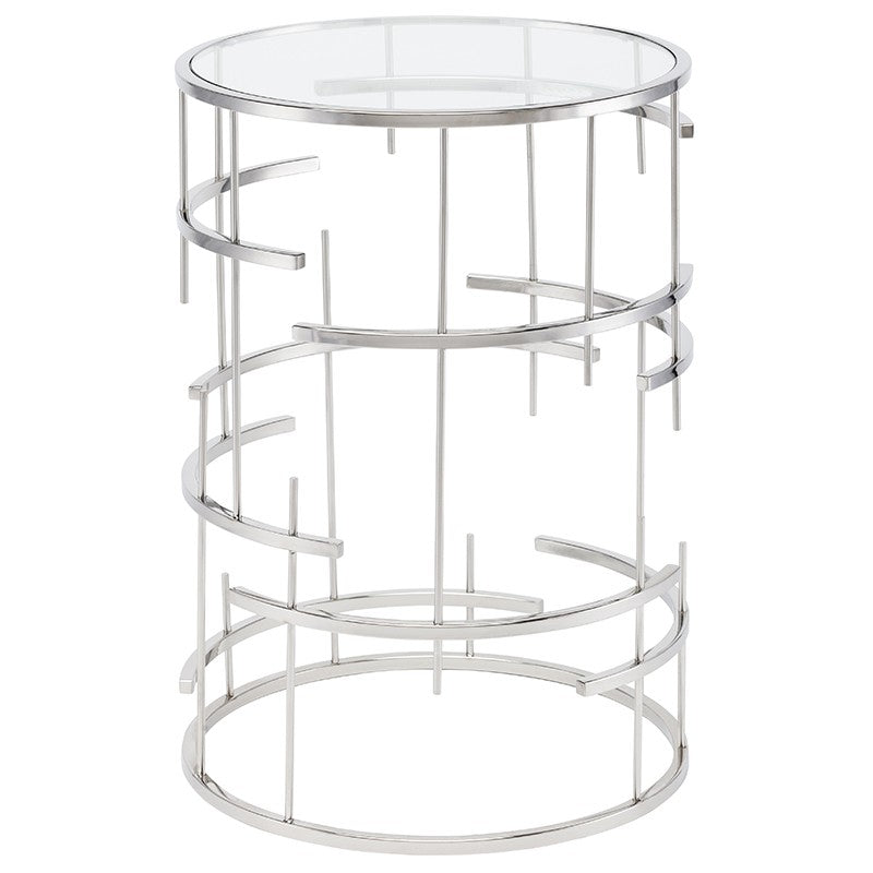 Tiffany Polished Stainless Steel End Table