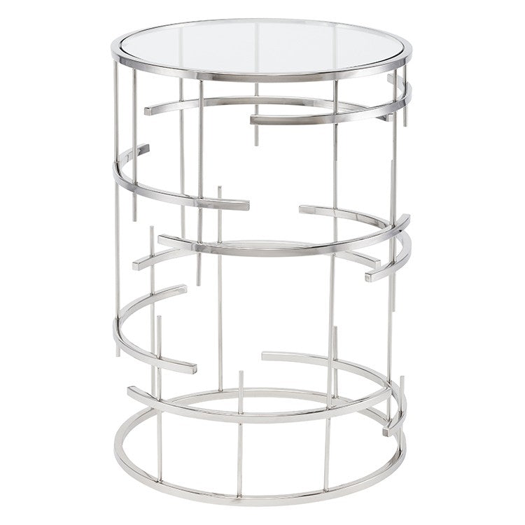 Tiffany Polished Stainless Steel End Table