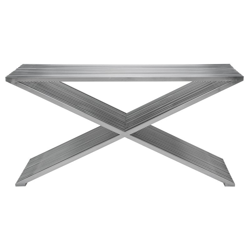 Amici Prague Brushed Stainless Console Table