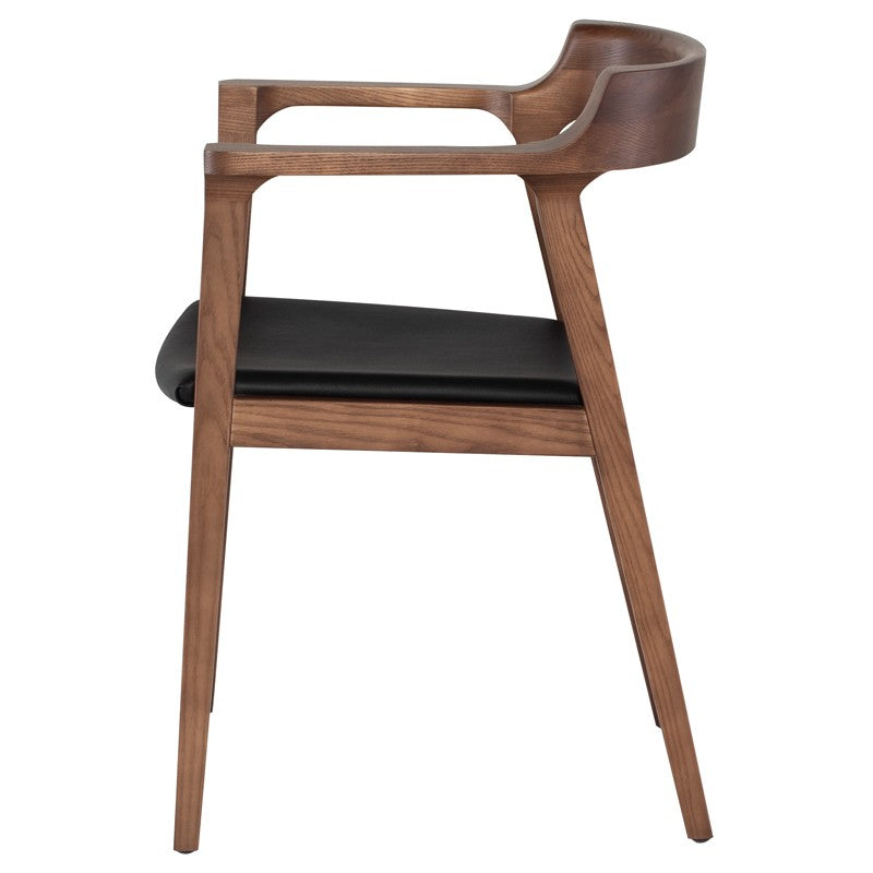 Caitlan Walnut Stained Ash Black Dining Chair