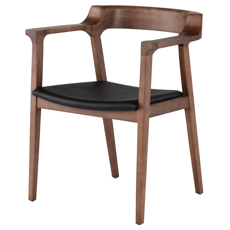 Caitlan Walnut Stained Ash Black Dining Chair