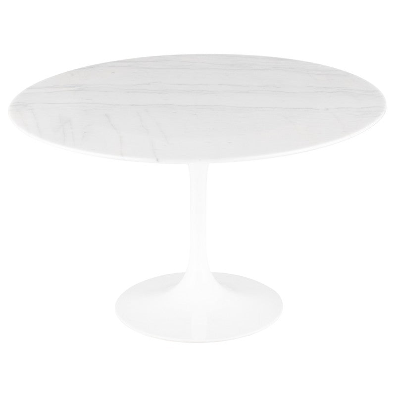 Echo 77" White Marble Dining Table