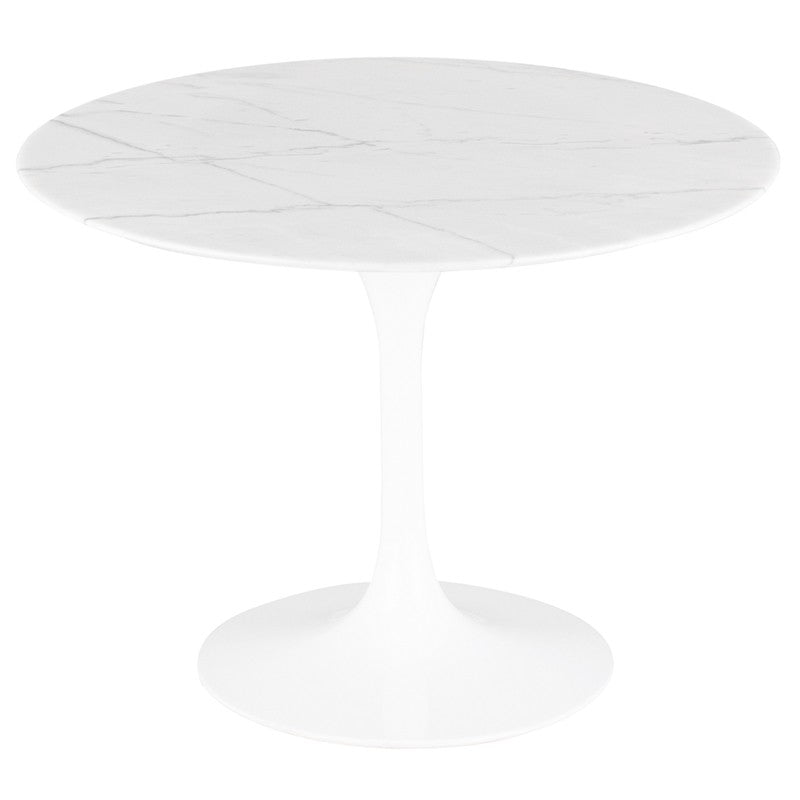 Echo 63" White Marble Dining Table