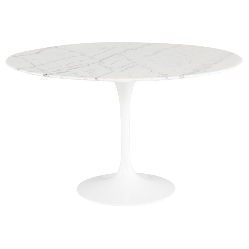 Cal 48" White Marble Dining Table