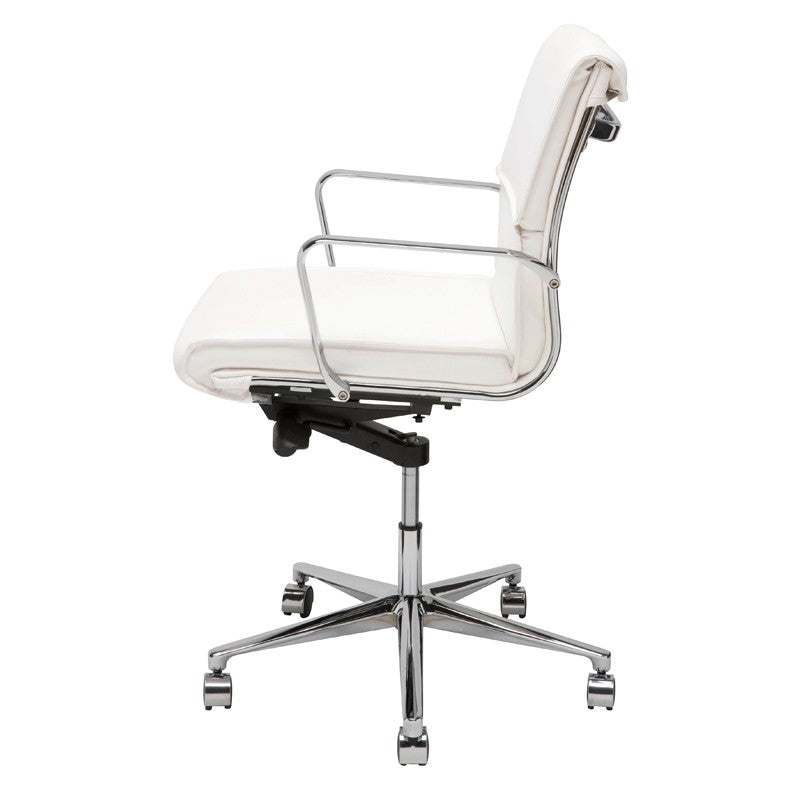 Lucia Low Back White Office Chair