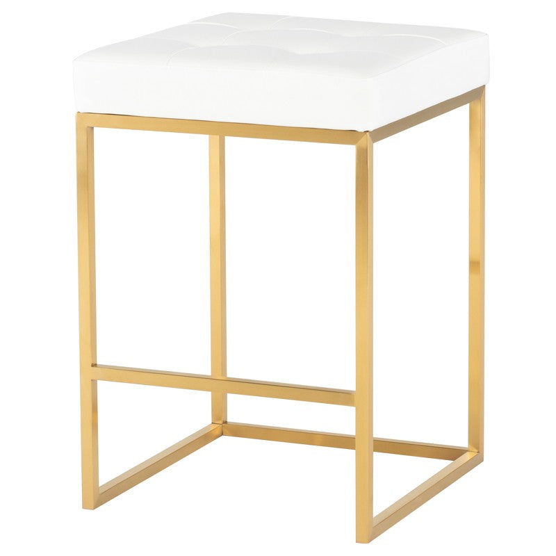 Chi White-Brushed Gold Counter Stool