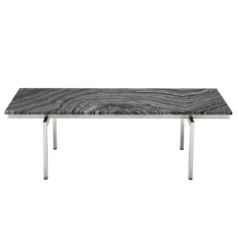 Louve Black Wood Vein - Stainless Steel Coffee Table