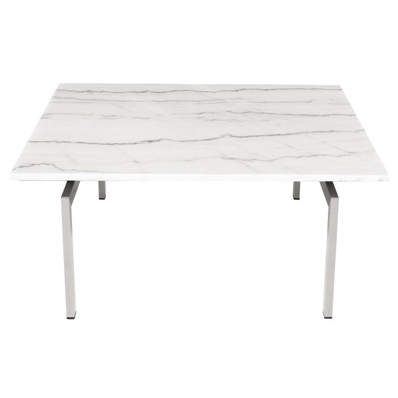 Louve White Marble - Stainless Steel Coffee Table