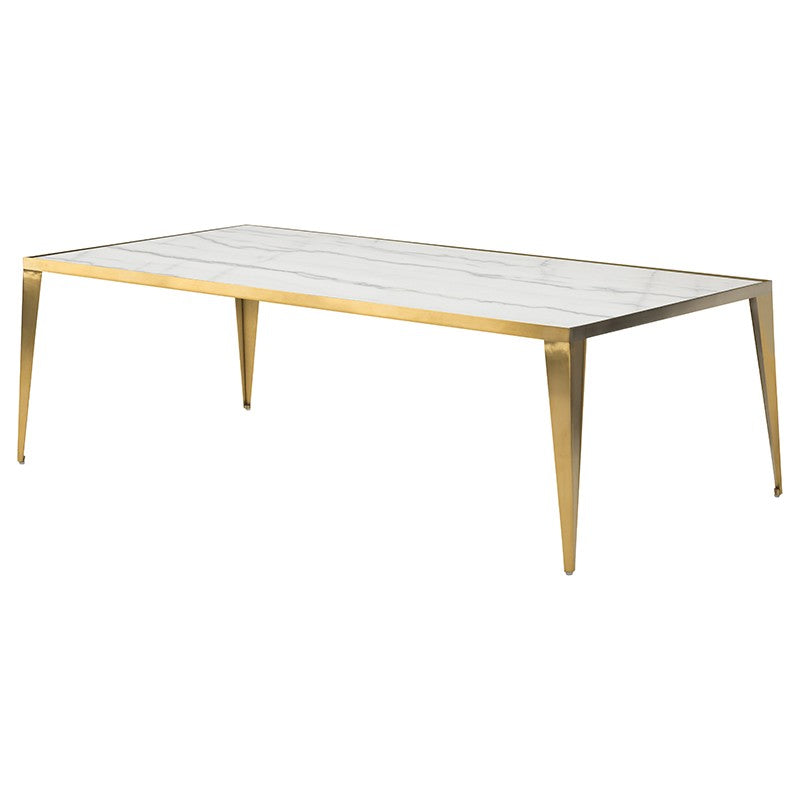 Mink White Marble - Brushed Gold Coffee Table