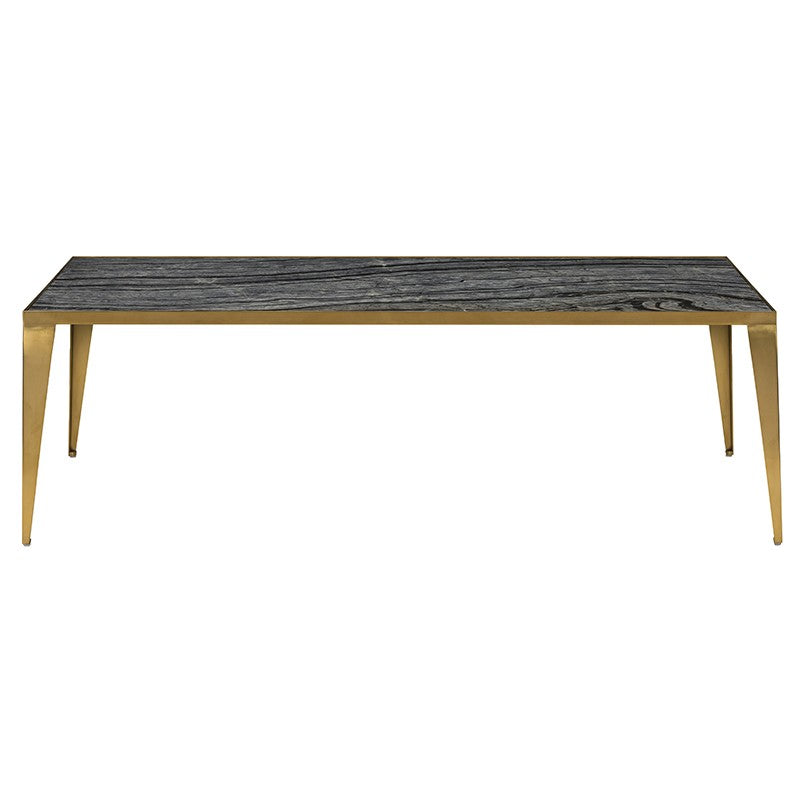 Mink Black Wood Vein - Brushed Gold Coffee Table