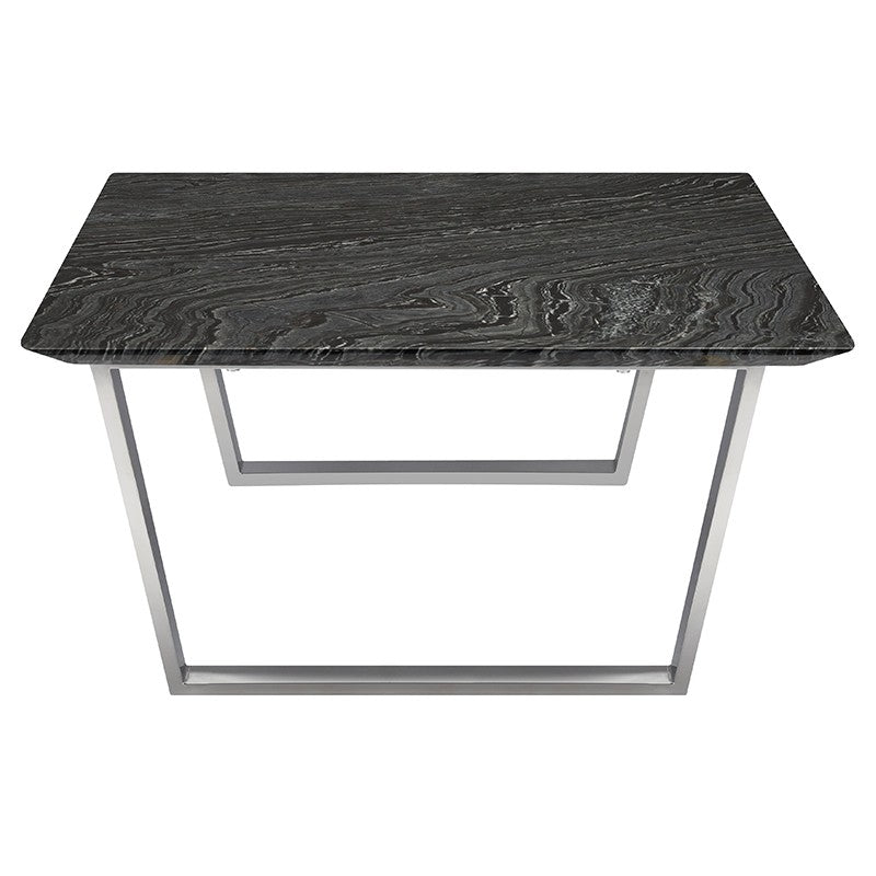 Catrine Black Wood Vein - Polished Stainless Coffee Table