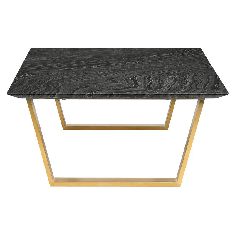 Catrine Black Wood Vein - Brushed Gold Coffee Table