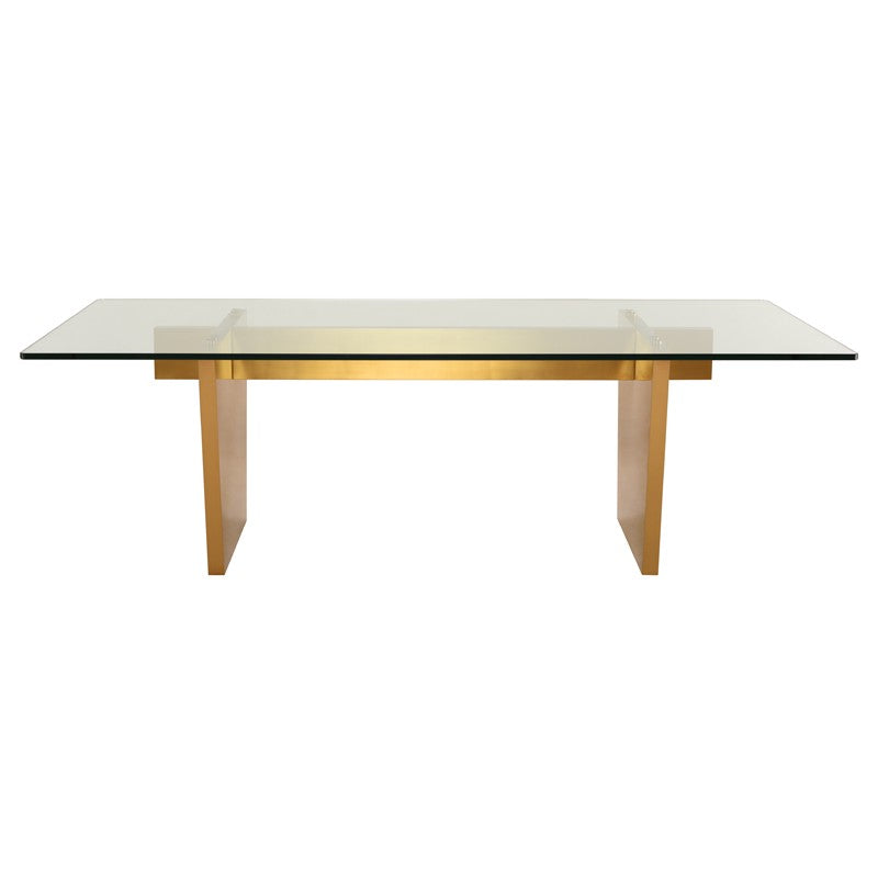 Aiden 95" Gold Brushed Dining Table