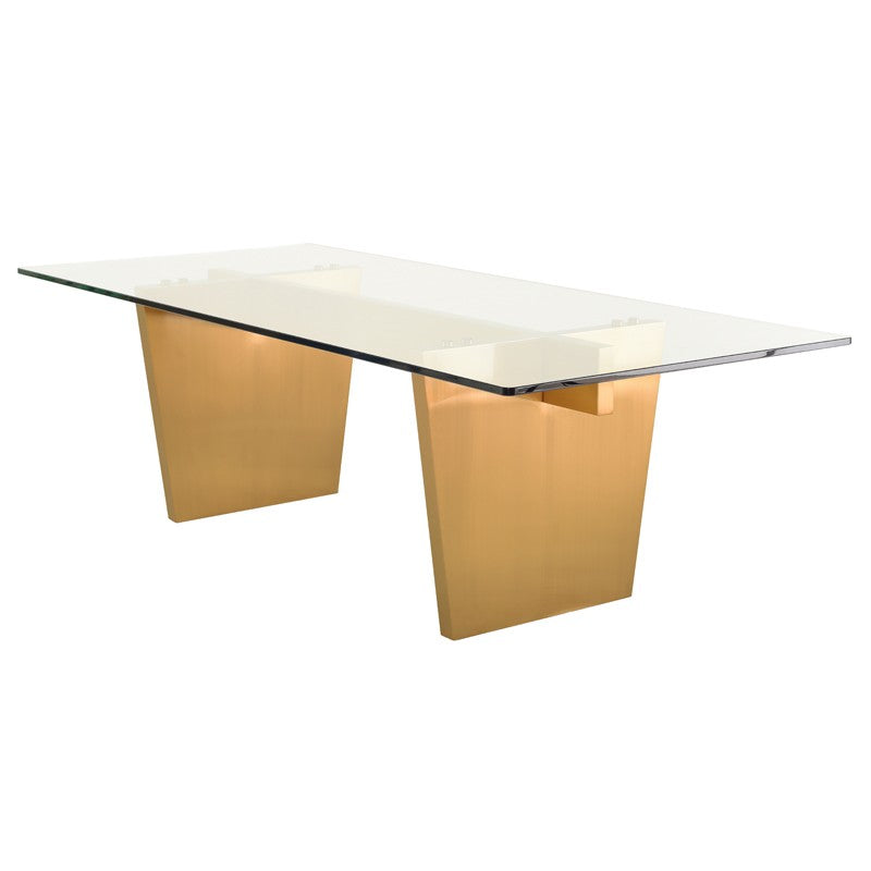 Aiden 95" Gold Brushed Dining Table
