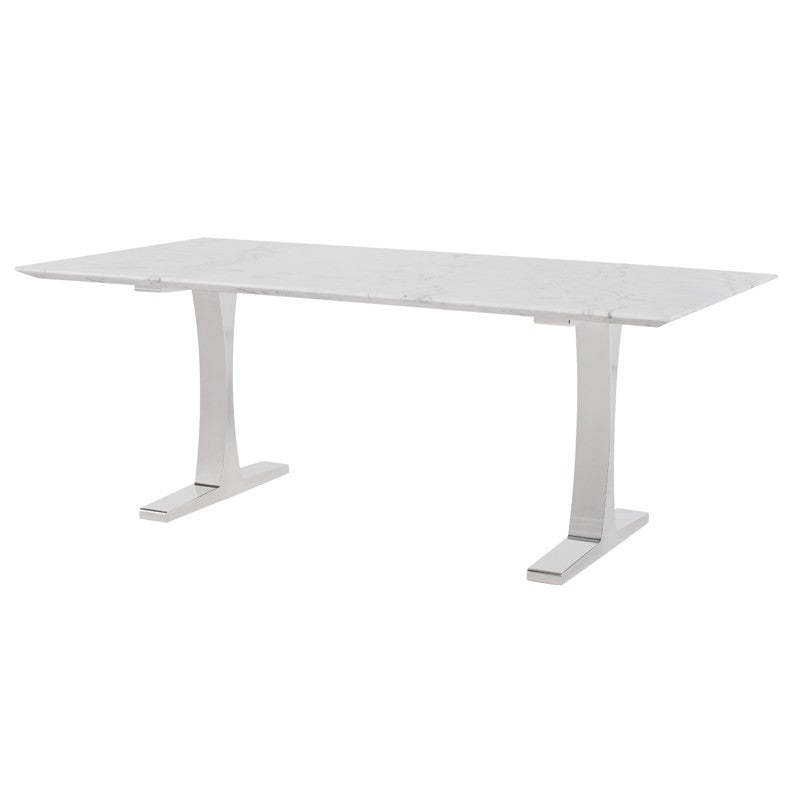 Toulouse 79" White Marble - Polished Dining Table