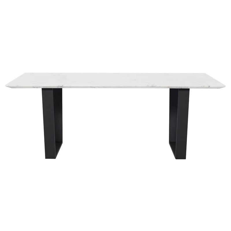 Catrine 79" White Marble Dining Table