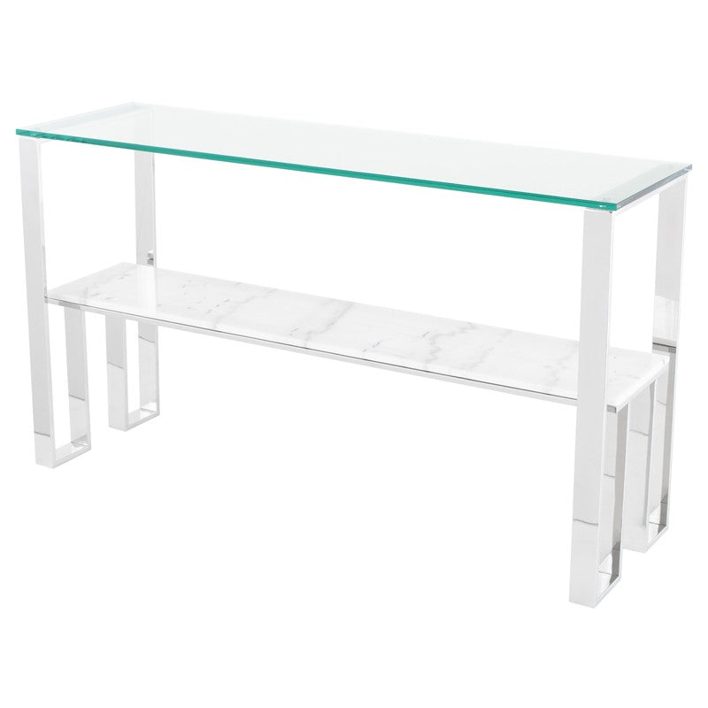 Tierra White Marble Console Table