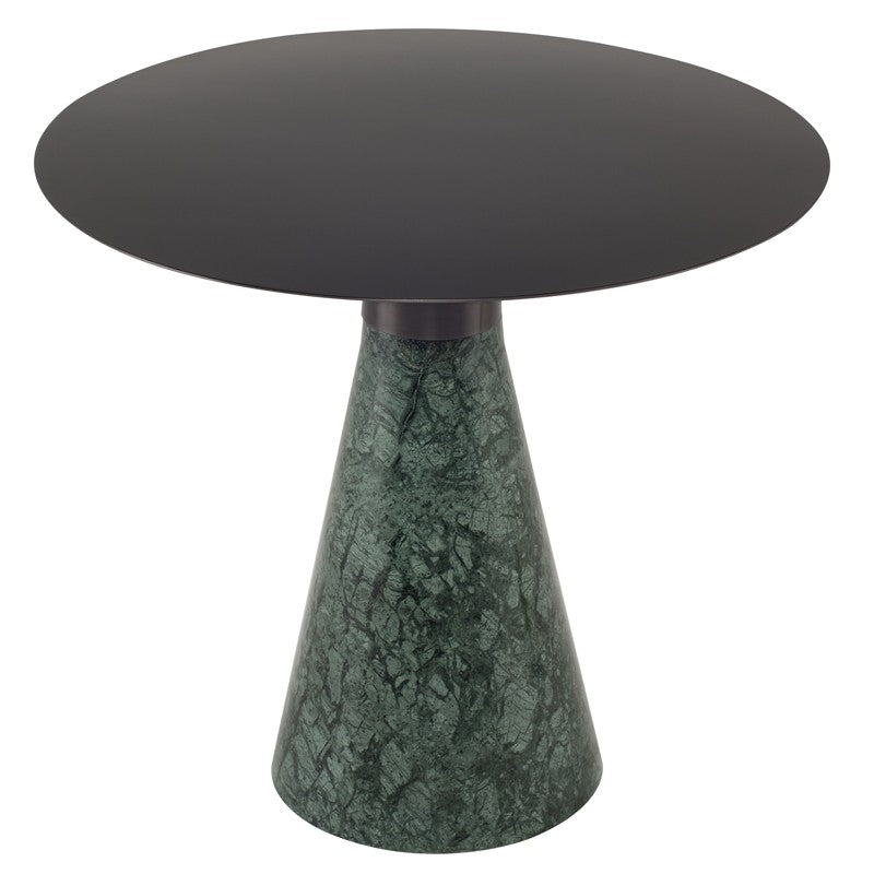 Iris Brushed Graphite - Green Marble End Table