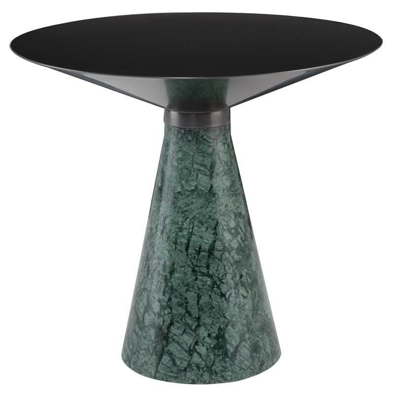 Iris Brushed Graphite - Green Marble End Table