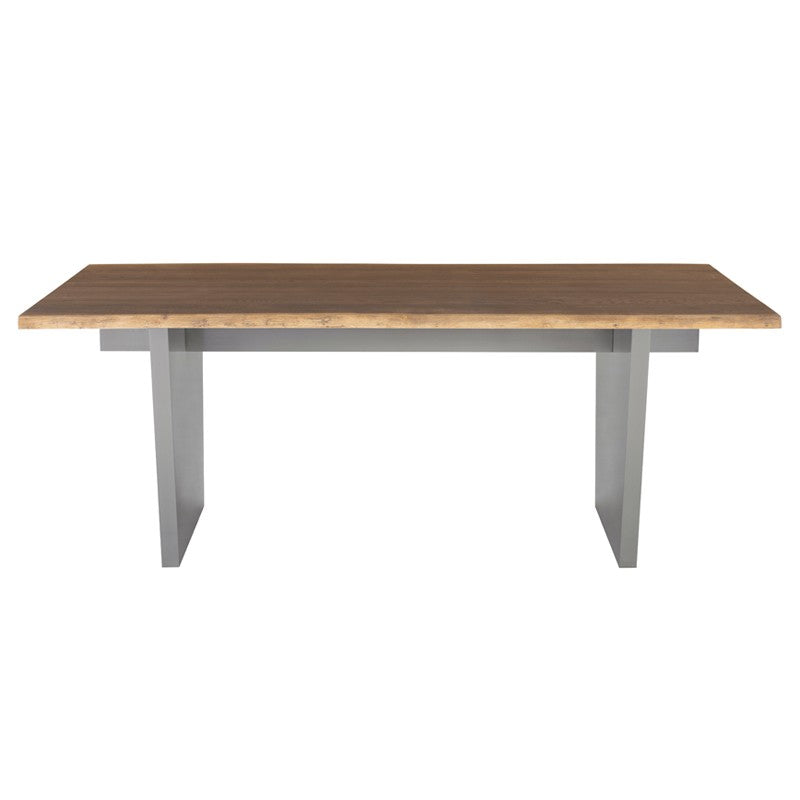 Aiden 78" Seared Oak Wood - Graphite Dining Table
