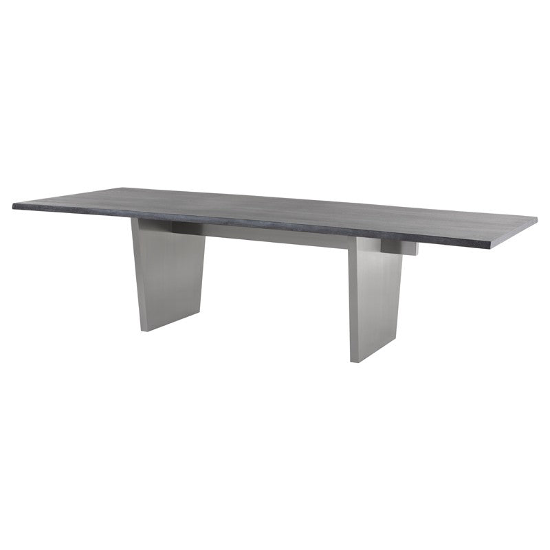 Aiden 112" Oxidized Grey - Graphite Dining Table