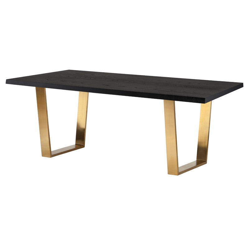 Versailles 79" Onyx Oak - Gold Dining Table