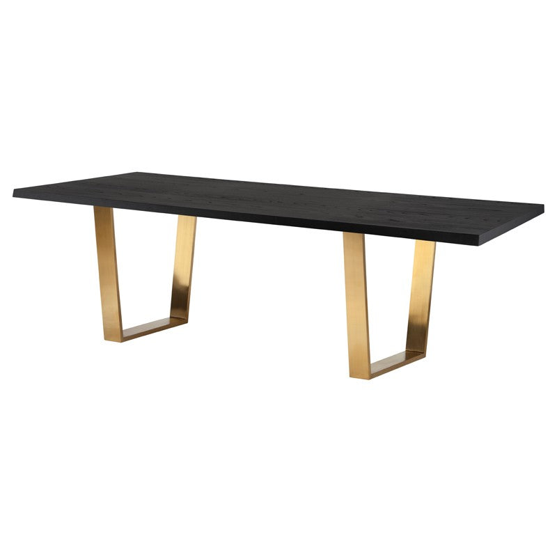 Versailles 95" Onyx Oak - Gold Dining Table