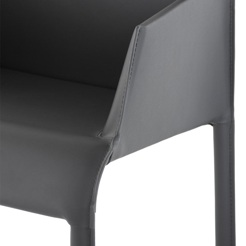 Delphine Dark Grey Dining Chair (w/ Arms)