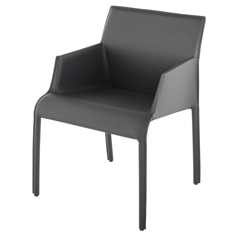Delphine Dark Grey Dining Chair (w/ Arms)