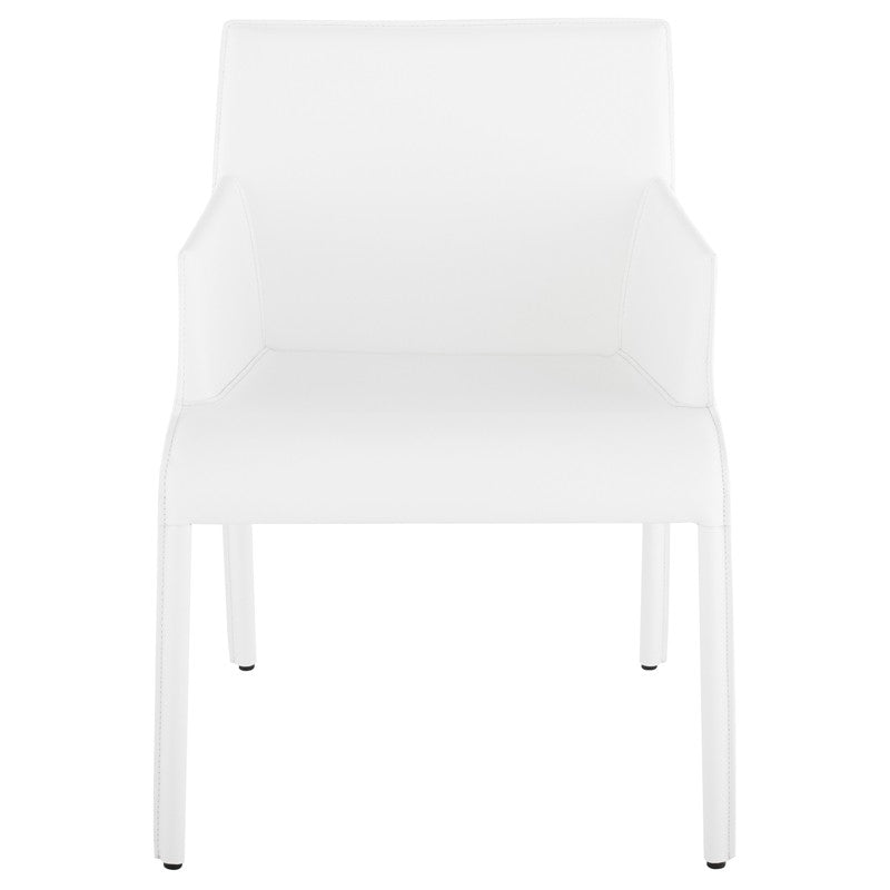Delphine White Dining Chair (w/ Arms)