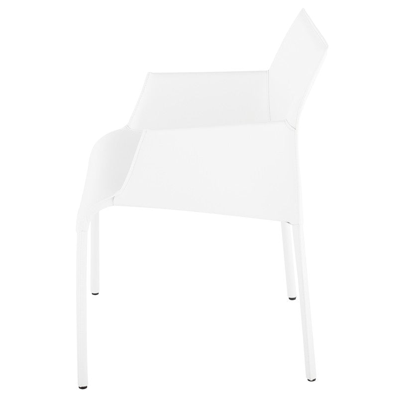 Delphine White Dining Chair (w/ Arms)