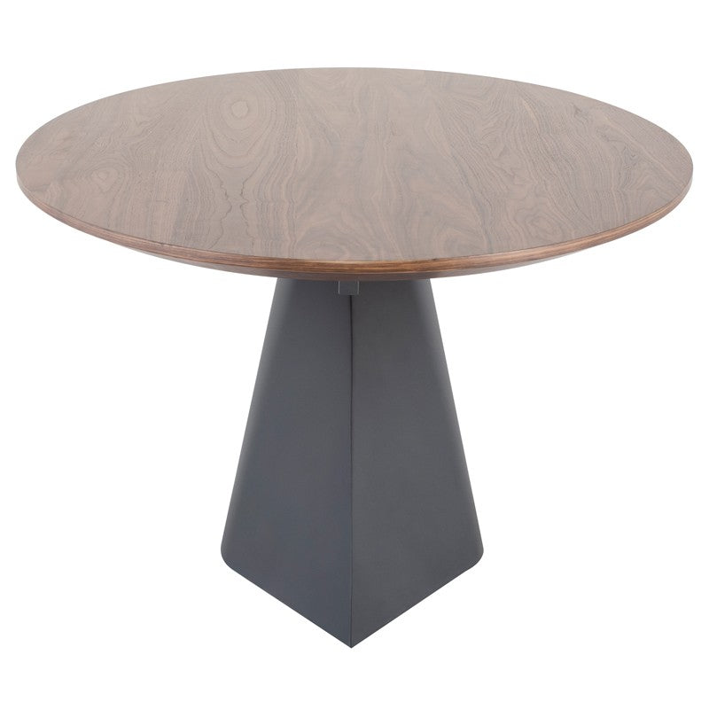 Oblo 79" Walnut Veneer - Titanium Dining Table