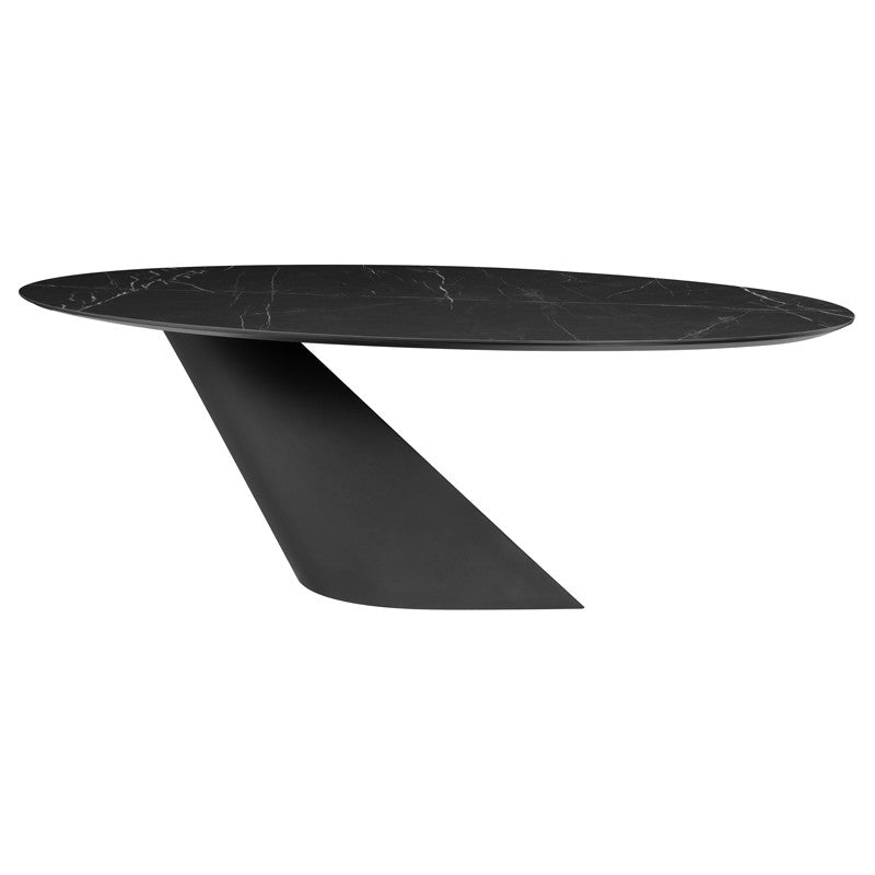 Oblo 93" Black Ceramic Dining Table