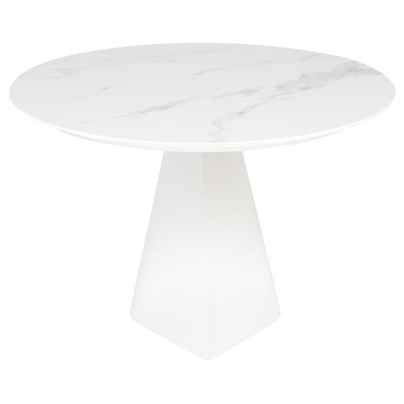 Oblo 93" White Ceramic Dining Table