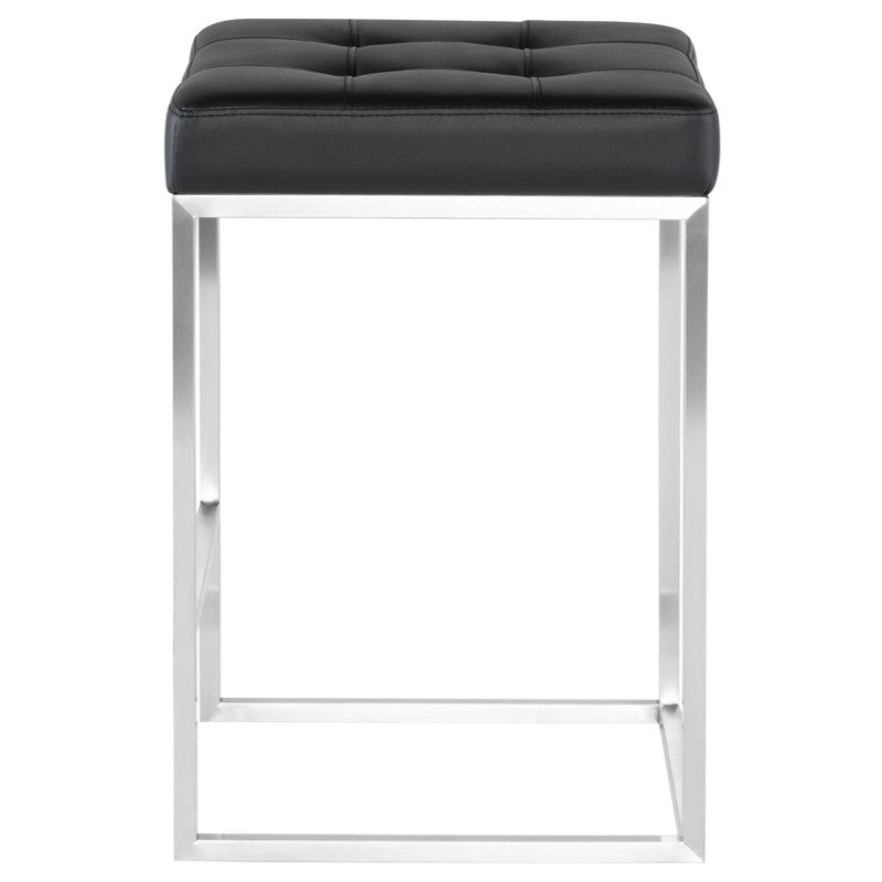 Chi Black-Brushed Stainless Steel Counter Stool