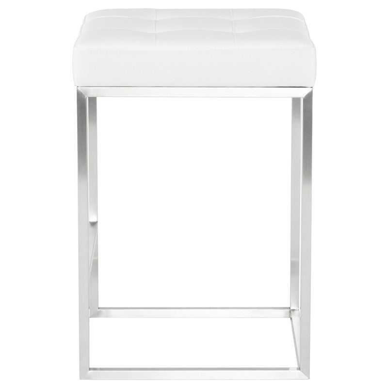 Chi White-Brushed Stainless Steel Counter Stool