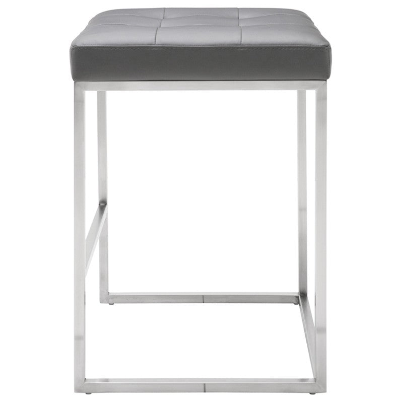 Chi Grey-Brushed Stainless Steel Counter Stool