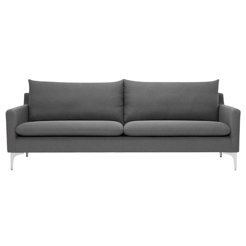 Anders Slate Grey - Brushed Stainless Steel Sofa