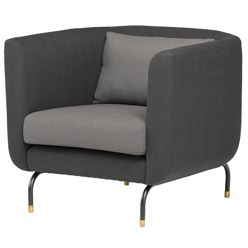 Gabriel Pewter Grey - Matte Black Occasional Chair
