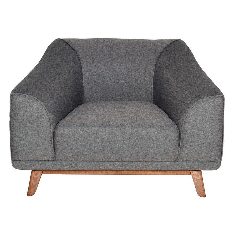Mara Steel Grey - Walnut Stained Occasional Chair