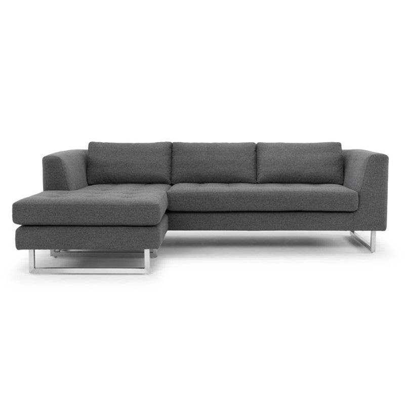 Matthew Shale Grey - Brushed Stainless Steel Sectional